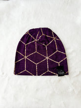 Load image into Gallery viewer, Purple Gold Slouch Beanie