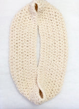 Load image into Gallery viewer, Cream Chunky Crochet Infinity Scarf