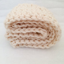Load image into Gallery viewer, Cream Chunky Crochet Infinity Scarf