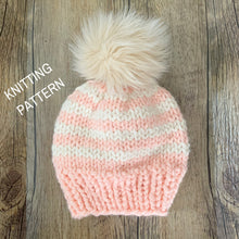 Load image into Gallery viewer, PATTERN - Dominion Beanie - Adult Striped Beanie Pattern