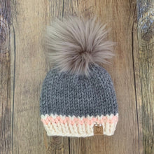 Load image into Gallery viewer, Slate Gray Faux Fur Pompom