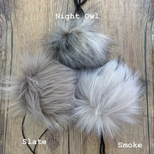 Load image into Gallery viewer, Slate Gray Faux Fur Pompom
