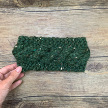 Load image into Gallery viewer, MADE TO ORDER Kelly&#39;s Mountain Knit Wool Earwarmer - Adult Cable Knit Earwarmer - Womens Winter Headband - Adult Chunky Knit Headband
