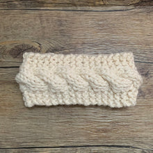 Load image into Gallery viewer, MADE TO ORDER Kelly&#39;s Mountain Knit Wool Earwarmer - Adult Cable Knit Earwarmer - Womens Winter Headband - Adult Chunky Knit Headband
