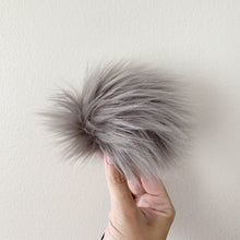 Load image into Gallery viewer, Slate Gray Faux Fur Pompom