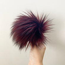Load image into Gallery viewer, FAUX FUR POM - Black Cherry Luxury Faux Fur Pompom