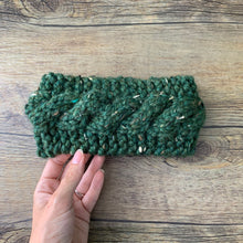 Load image into Gallery viewer, MADE TO ORDER Kelly's Mountain Knit Wool Earwarmer - Adult Cable Knit Earwarmer - Womens Winter Headband - Adult Chunky Knit Headband
