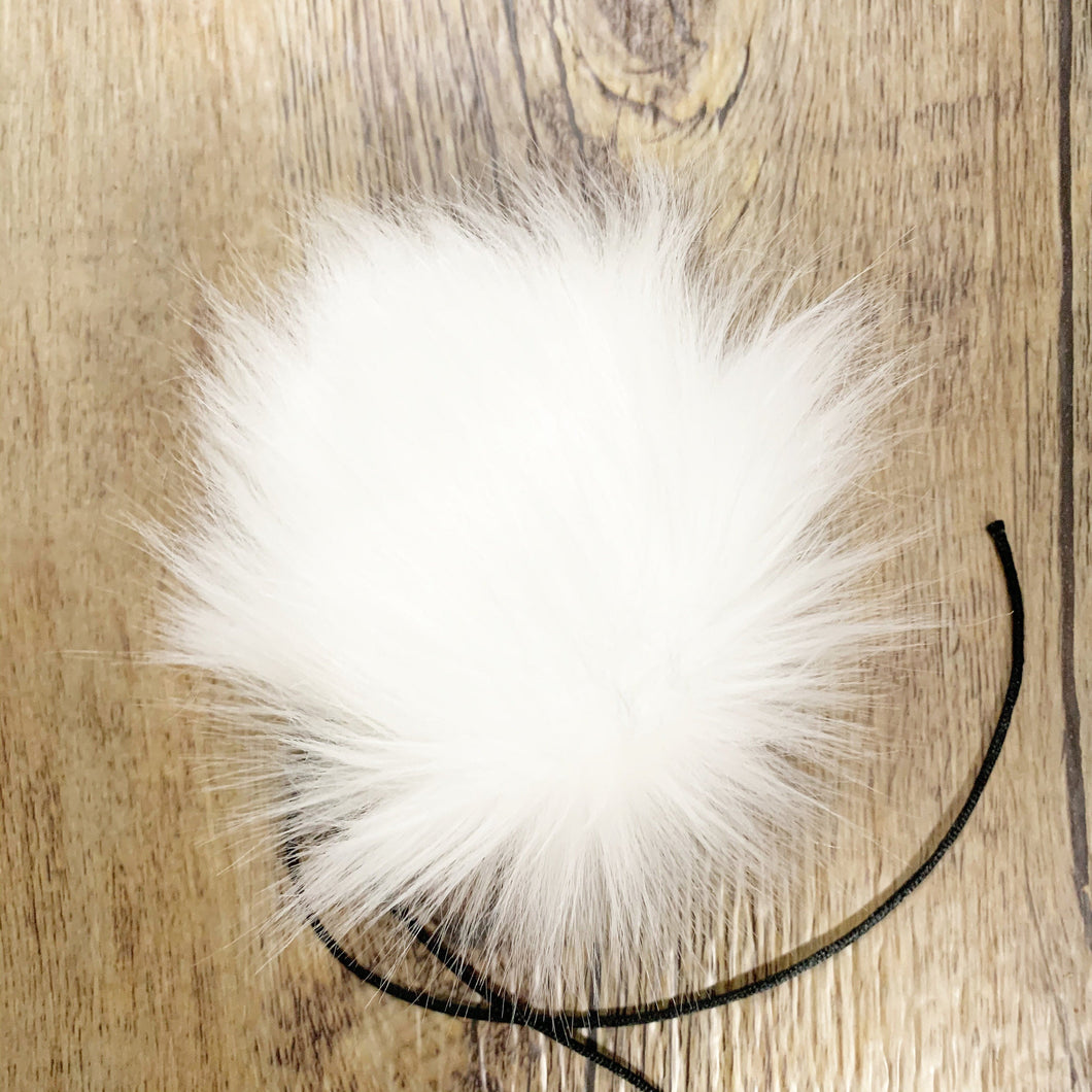 FAUX FUR POM - Snowfall White Faux Fur Pompom