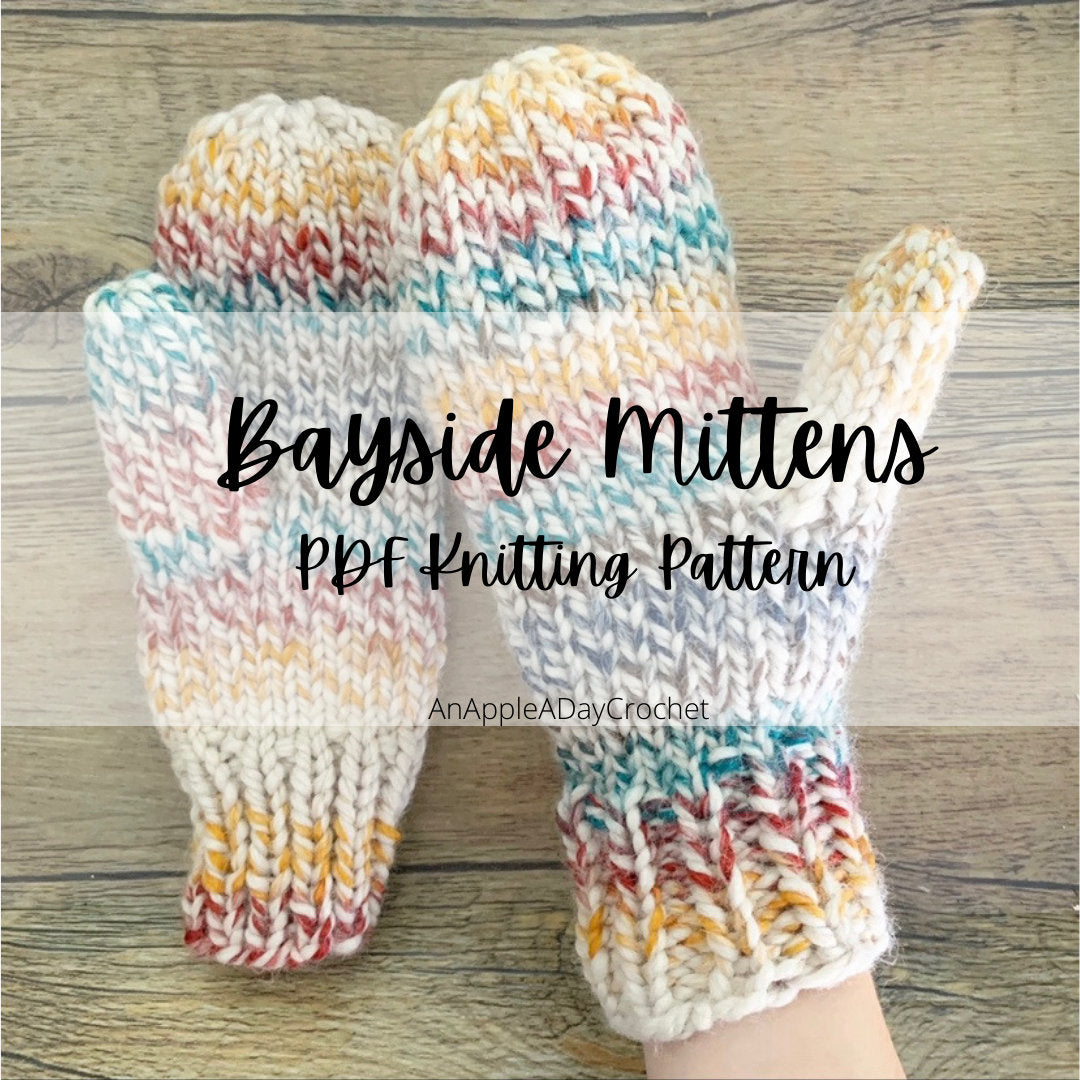 PATTERN Classic Chunky Knit Winter Mittens – An Apple A Day Handmade