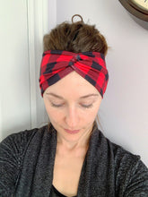 Load image into Gallery viewer, Buffalo Plaid Bamboo Headband
