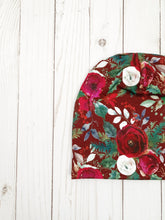 Load image into Gallery viewer, Winter Floral Slouch Beanie