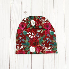 Load image into Gallery viewer, Winter Floral Slouch Beanie
