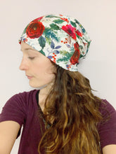 Load image into Gallery viewer, Winter Floral Slouch Beanie