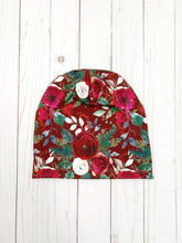 Load image into Gallery viewer, Winter Floral Slouch Beanie