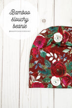 Load image into Gallery viewer, Winter Floral Slouch Beanie