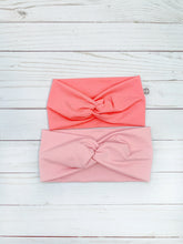Load image into Gallery viewer, Coral Pink Twist Cotton Headband