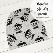 Load image into Gallery viewer, Gray “I Hate People” Slouchy Beanie
