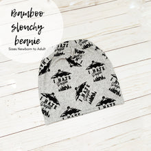 Load image into Gallery viewer, Gray “I Hate People” Slouchy Beanie