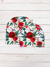 Load image into Gallery viewer, White Winter Floral Slouch Beanie