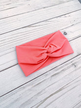 Load image into Gallery viewer, Coral Pink Twist Cotton Headband