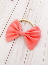 Load image into Gallery viewer, Large Bow Baby Headband - Coral

