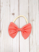 Load image into Gallery viewer, Large Bow Baby Headband - Coral

