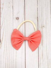 Load image into Gallery viewer, Large Bow Baby Headband - Coral