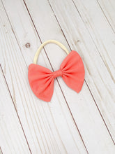 Load image into Gallery viewer, Large Bow Baby Headband - Coral