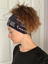 Load image into Gallery viewer, Black Cancer Sucks Bamboo Twist Headband
