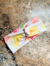 Load image into Gallery viewer, Watercolour Citrus Bamboo Cotton Headband