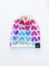 Load image into Gallery viewer, White Rainbow Heart Slouchy Beanie