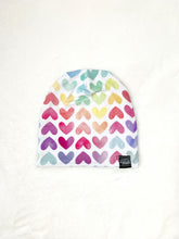 Load image into Gallery viewer, White Rainbow Heart Slouchy Beanie