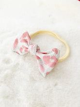 Load image into Gallery viewer, Small Bow Baby Headband - Blush Leopard