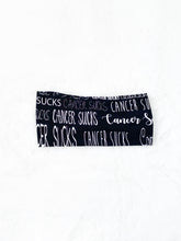 Load image into Gallery viewer, Black Cancer Sucks Bamboo Twist Headband