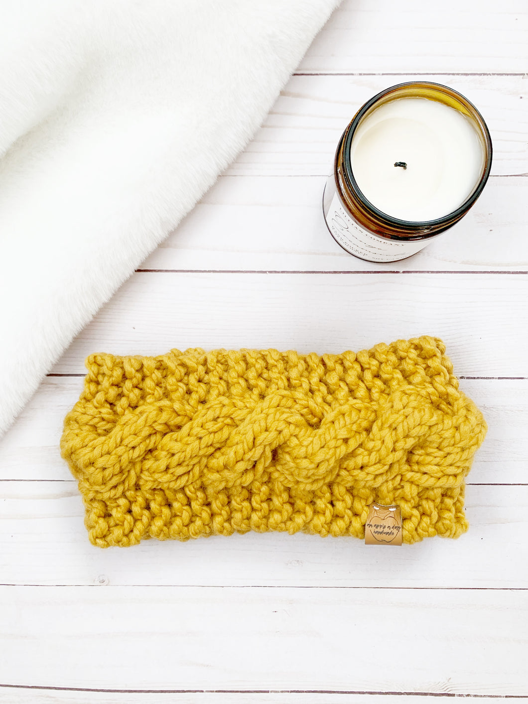 Mustard Kelly's Mountain Knit Wool Earwarmer