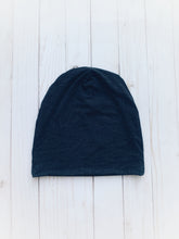 Load image into Gallery viewer, Black Linen Slouch Beanie