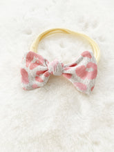 Load image into Gallery viewer, Small Bow Baby Headband - Blush Leopard