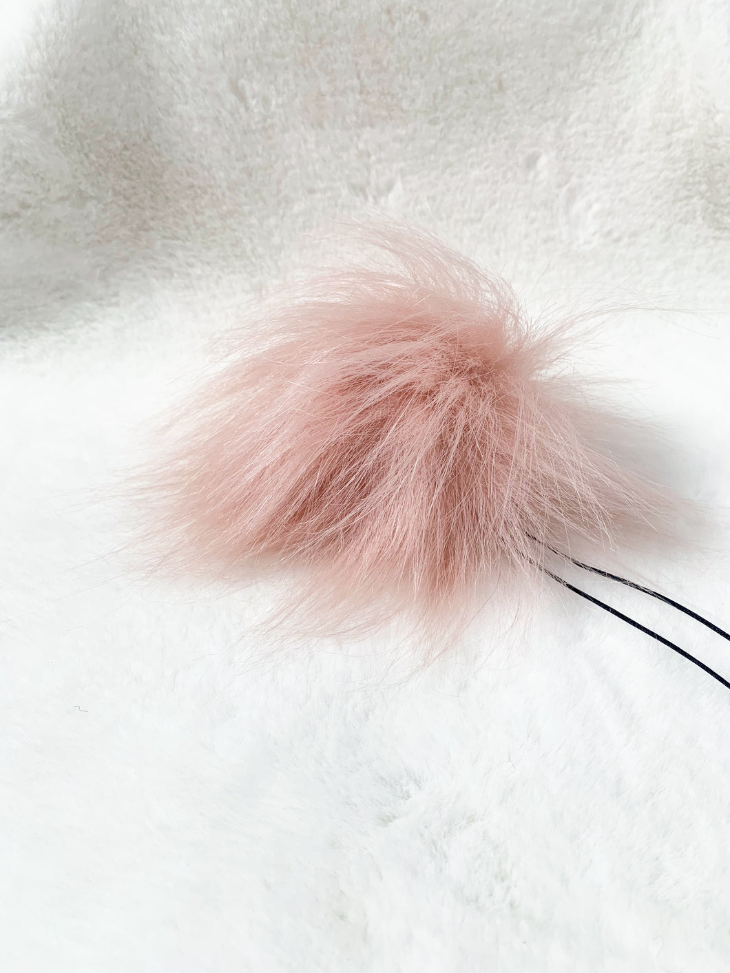 FAUX FUR POM - Dusty Pink Luxury Faux Fur Pompom