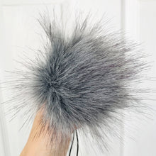 Load image into Gallery viewer, FAUX FUR POM - Raccoon Gray Luxury Faux Fur Pom pom
