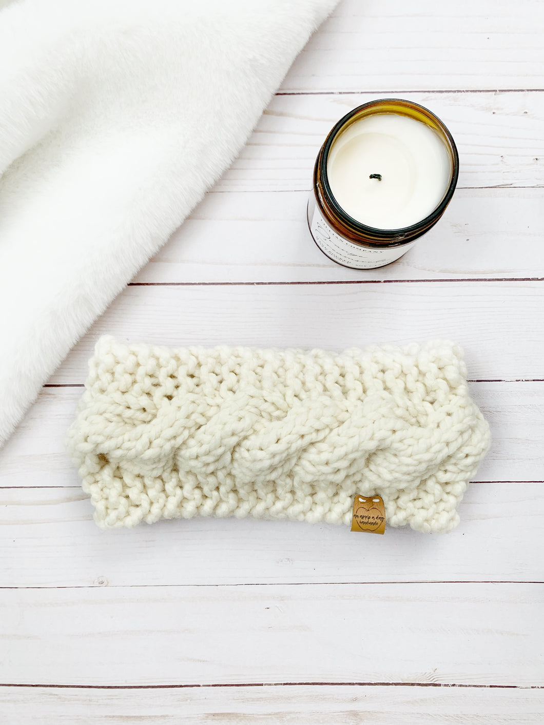 Cream Kelly's Mountain Knit Wool Earwarmer