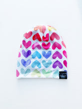 Load image into Gallery viewer, White Rainbow Heart Slouchy Beanie
