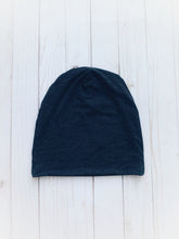 Load image into Gallery viewer, Black Linen Slouch Beanie
